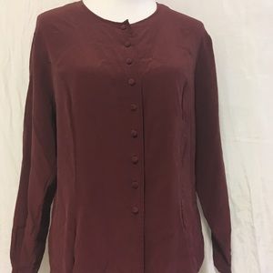 Laura & Jayne Button Down Shirt Silk Size 16